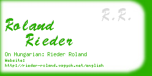 roland rieder business card